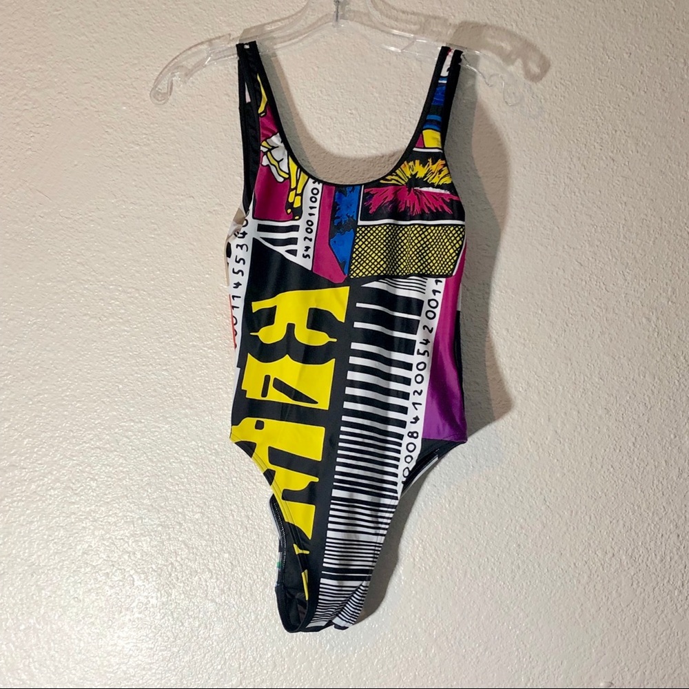 Adidas high cut one piece swimsuit